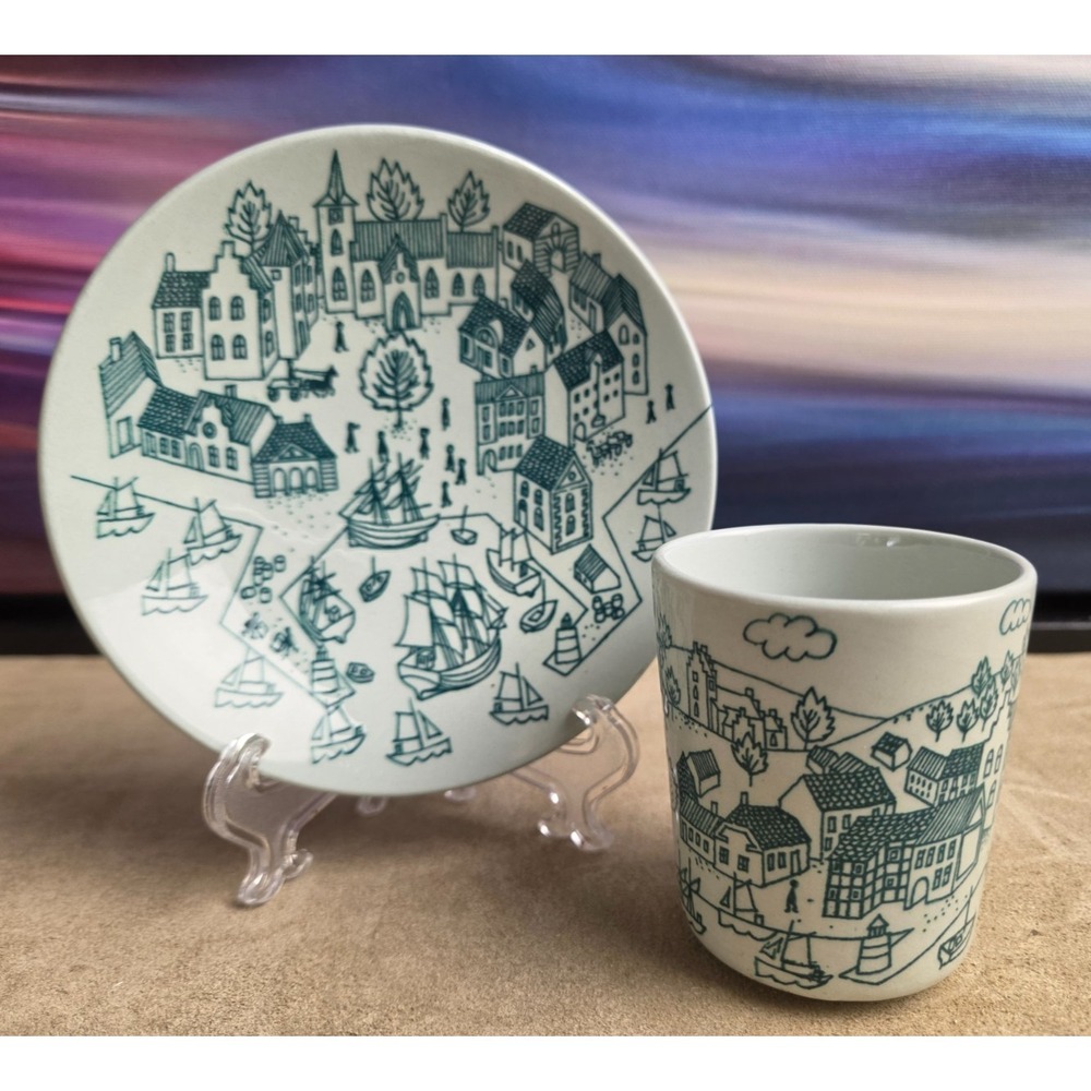 Vintage Denmark Nymolle Art Faience Cup & Saucer Hoyrup, Limited Edition